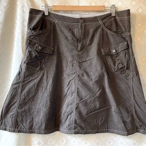 Mountain Hardwear La Rambla A-Line Pocket Skirt Size 12 Brown